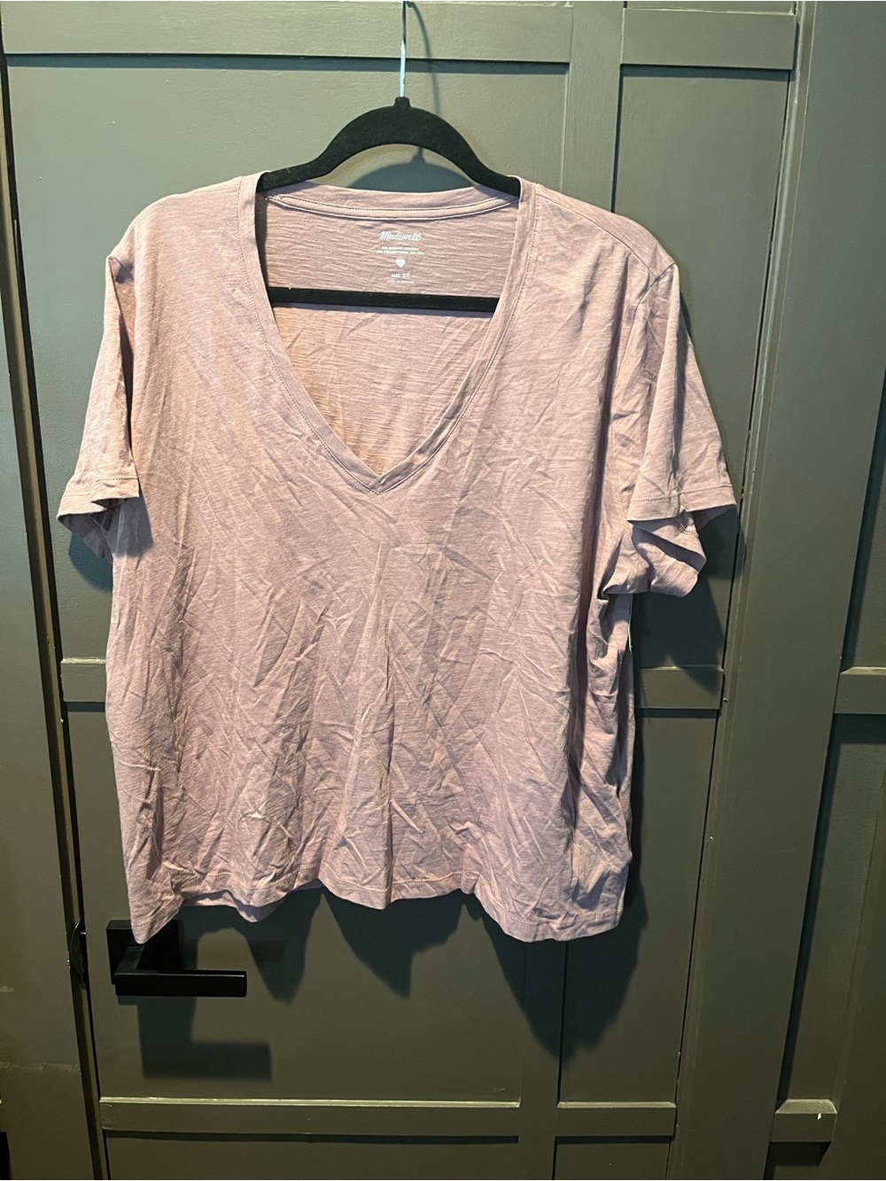 Madewell Everyday V-Neck Short Sleeve Top - Light Mauve New $15